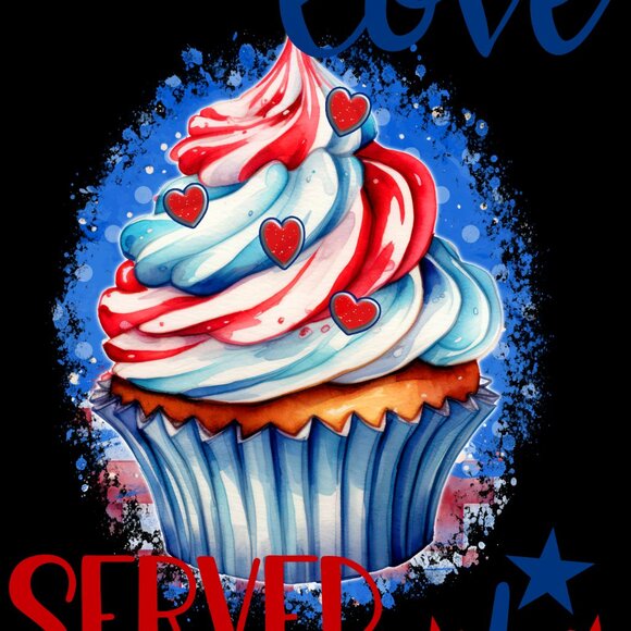 Patriotic Cupcake Towel Set, Red White & Blue Dish Towels, Hand Towels - Picture 4 of 10